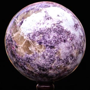 Reiki Infused Purple Lepidolite Crystal Sphere: Healing Stone, Yoga Decor (265MM) image 9