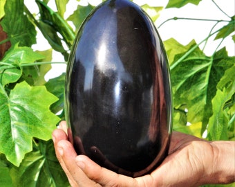 Amazing Large 160MM X 95MM Black Tourmaline Stone Healing Charged Power Energy Aura Egg