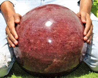 Superb Huge 280MM Pink Cherry Quartz Stone Healing Charged Metaphysical Power Stone Sphere Ball