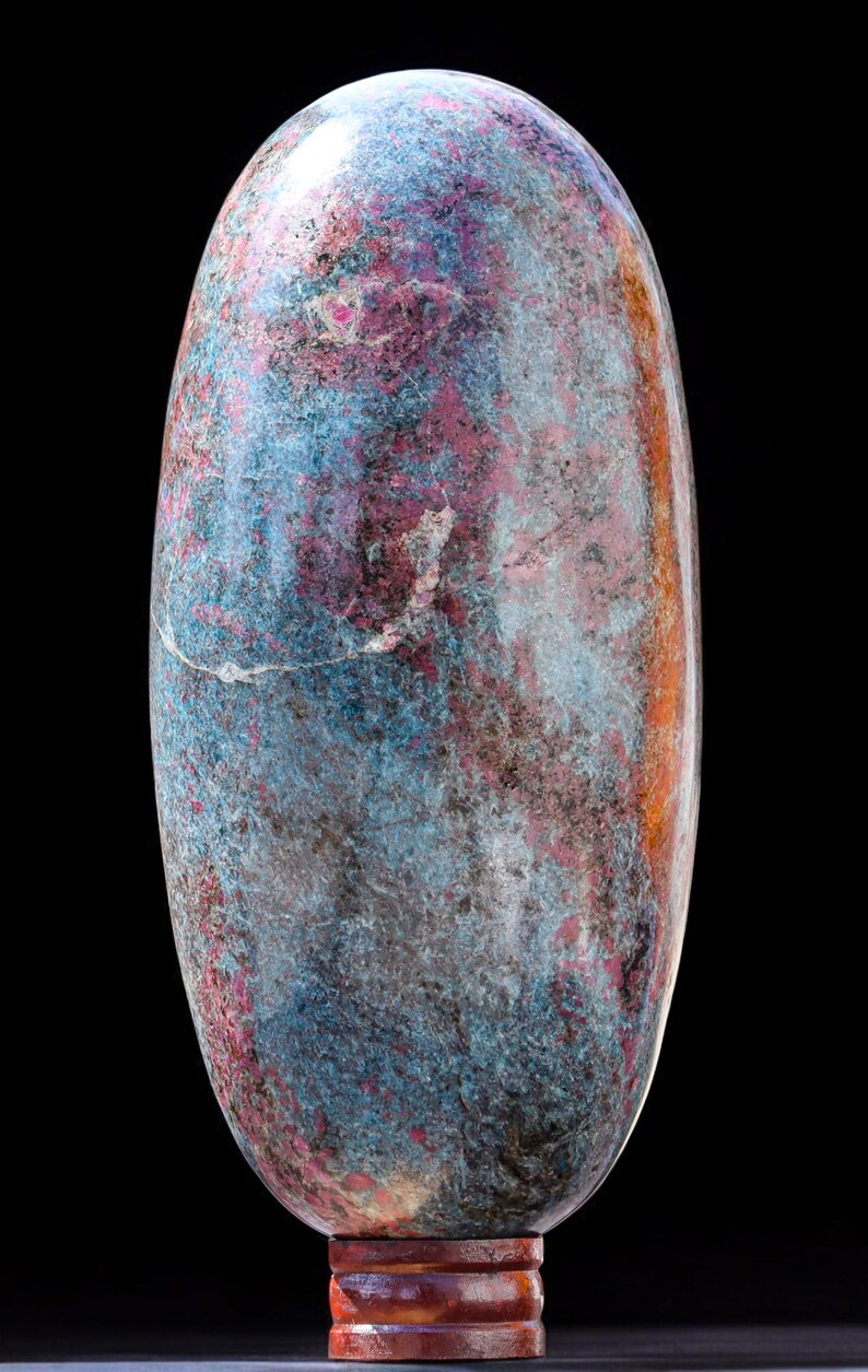 Lingam de cristal de apatita rubí grande: Piedra curativa de Reiki (355 mm) imagen 9