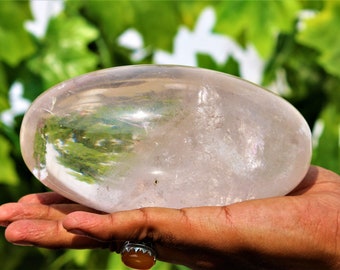 Beautiful Large 155MM X 80MM Clear Crystal Quartz Stone Healing Charged Metaphysical Aura Lingam