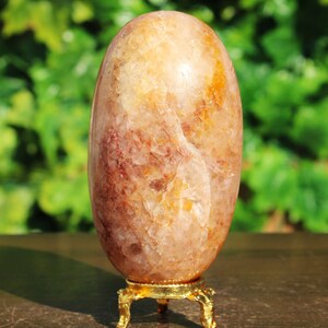 Precioso A 95MM Cuarzo Dorado Natural Sanador Dorado Cuarzo Curativo Poder Metafísico Aura Espíritu Piedra Lingam imagen 9