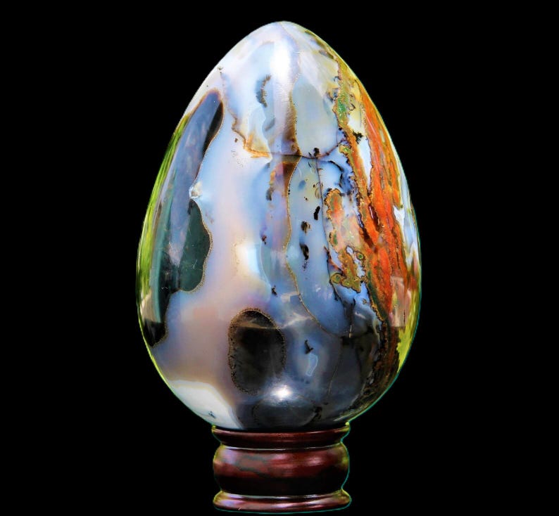 Large Red Ocean Jasper Stone Egg: Reiki Healing Crystal (165MM) image 6