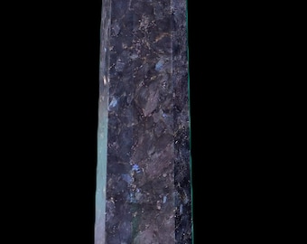 295 MM svart larvikit obelisk punkttorn helande laddad sten
