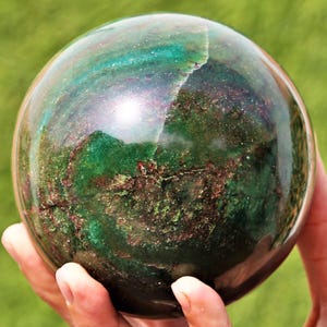Large 100MM Green Kyanite Crystal Stone Sphere Healing Charged Metaphysical Tools For Meditation Awakening Power Stone Chakra Grid Ball