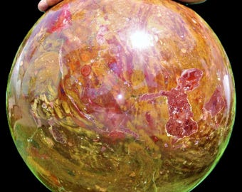 235MM Brecciated Jasper Sphere: Metaphysical Healing Crystal Decor