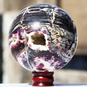 180MM Ruby Corundum Healing Sphere Gemstone Gift Stone Ball