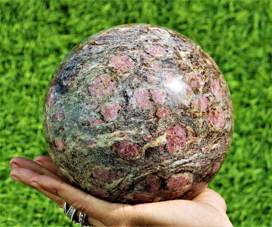 Beautiful 150MM Gneiss Ruby Corundum in Biotite Stone Rock and Etsy