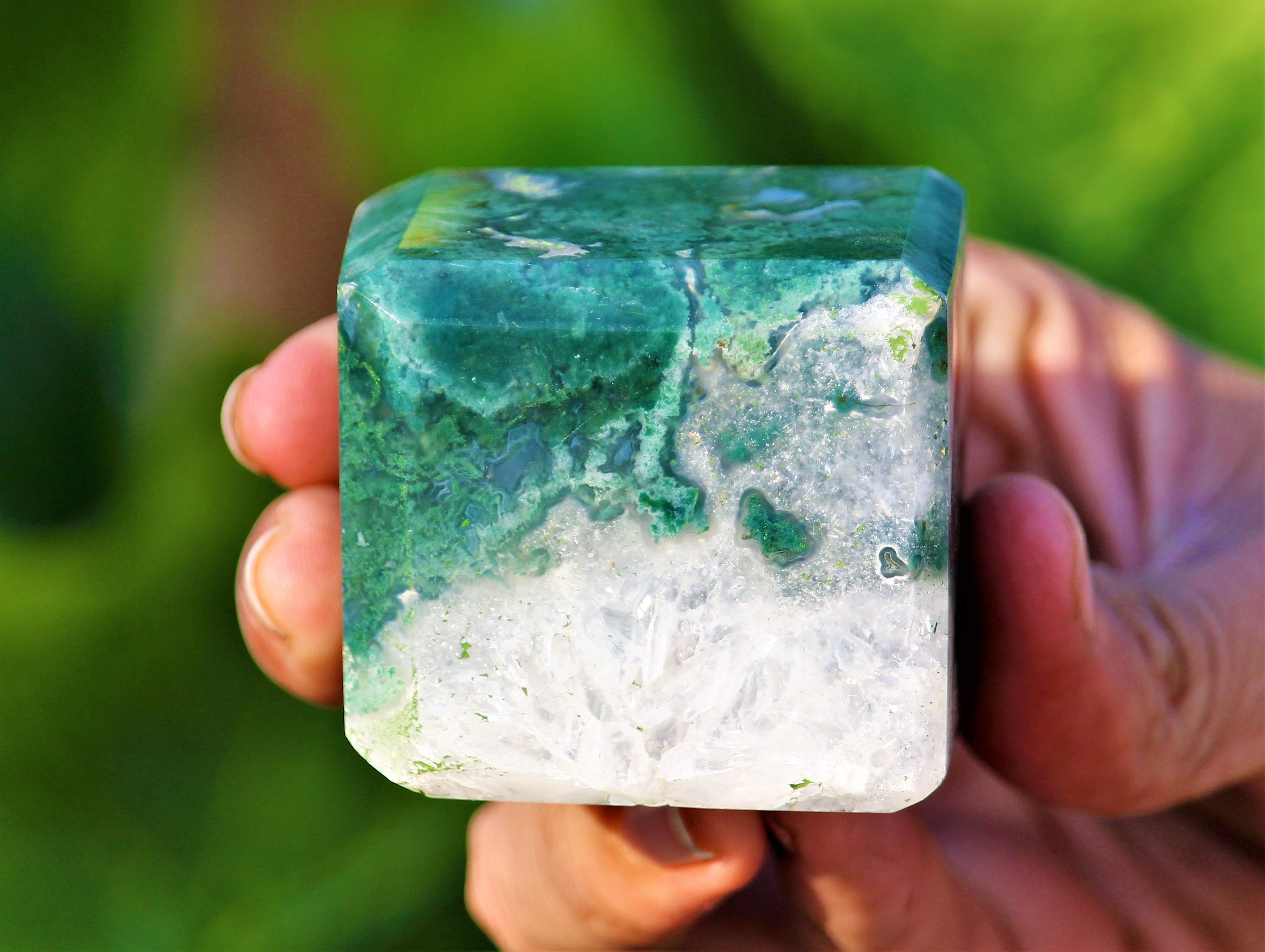 Truly Beautiful Large 45MM Green Moss Agate Stone Tree Agate | Etsy