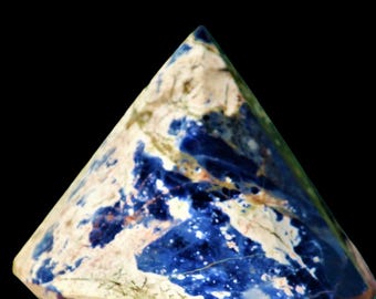 75MM Blue Sodalite Diamond Cut Antenna Generator Natural Crystal Stone