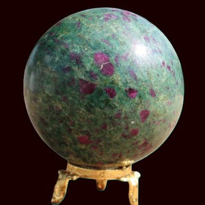 Ruby Fuchsite Crystal Sphere: Metaphysical Healing Stone, Reiki Energy - 65MM