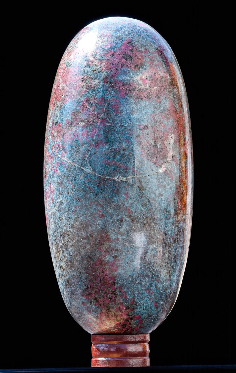 Lingam de cristal de apatita rubí grande: Piedra curativa de Reiki (355 mm) imagen 8