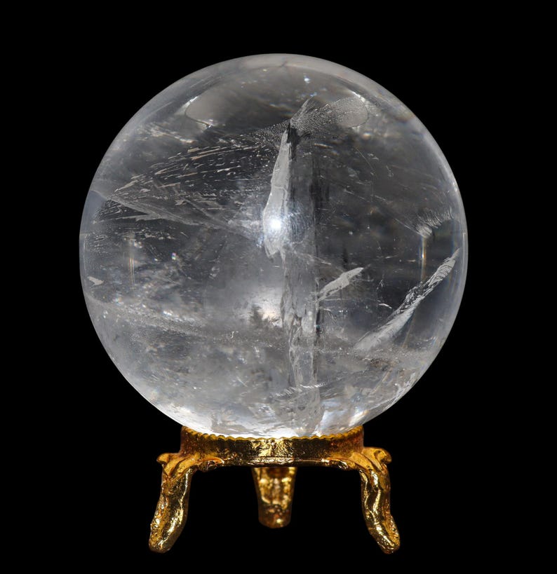 Esfera de Quartzo Cristal Reiki: Pedra para Meditação Espiritual (60 mm) imagem 2