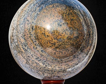 205MM Sonoran Dendritic Jasper Sphere: Healing Crystal Decor