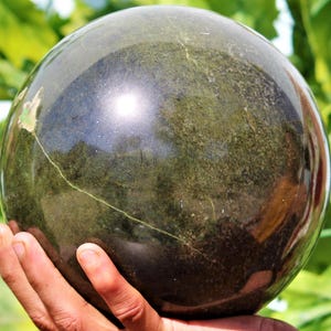 175MM Green Vesuvianite Idocrase Stone Sphere Hand Carving Gemstone Healing Charge Metaphysical Meditation Awakening Spiritual Grid Ball