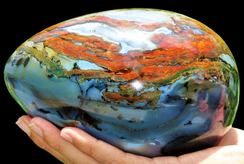 Large Red Ocean Jasper Stone Egg: Reiki Healing Crystal (165MM) image 4