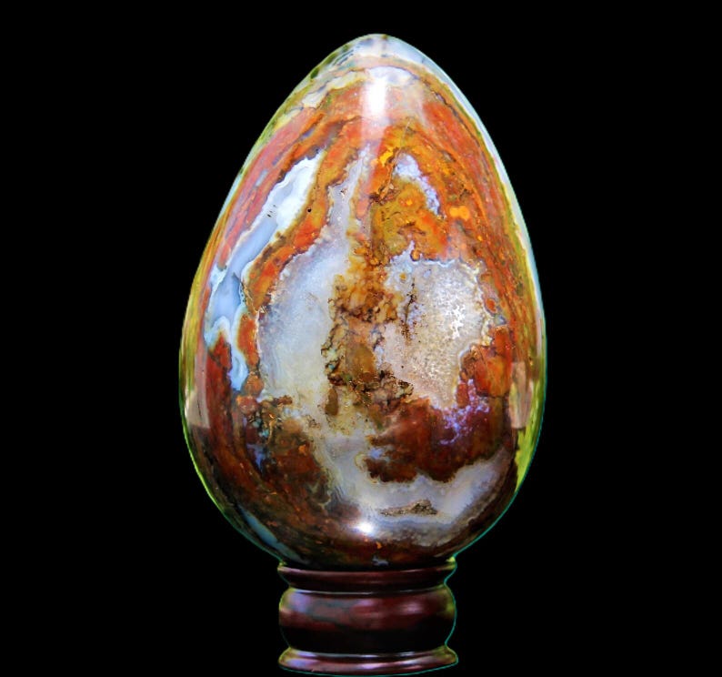 Large Red Ocean Jasper Stone Egg: Reiki Healing Crystal (165MM) image 7