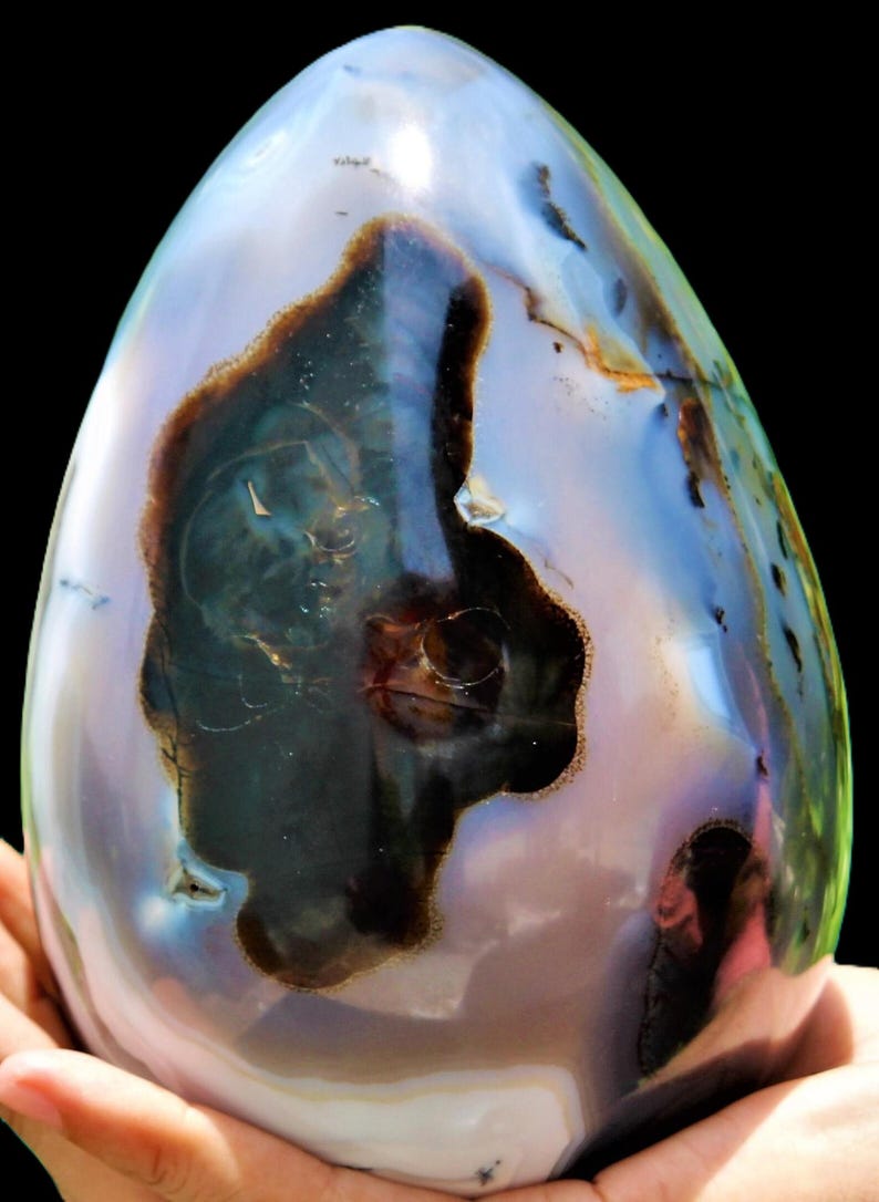 Large Red Ocean Jasper Stone Egg: Reiki Healing Crystal (165MM) image 5
