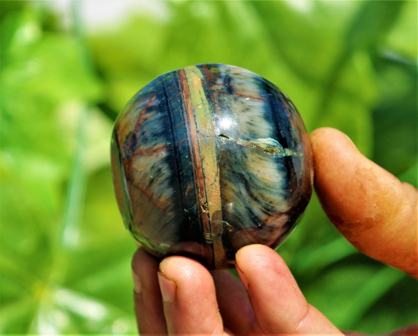 Amazing Rare Large 50MM Hawks Eye Stone Healing Charged Etsy