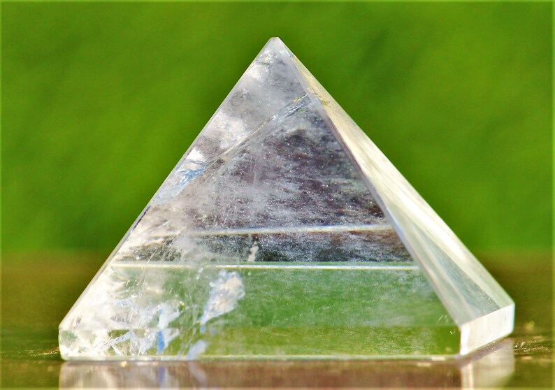 A Hermosa piedra grande de cuarzo de cristal transparente de 40 mm, energía cargada curativa, piedra de aura de Reiki, pirámide egipcia imagen 5