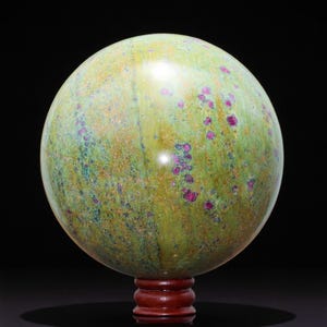 225MM Ruby Fuchsite Sphere: Green Healing Stone for Meditation