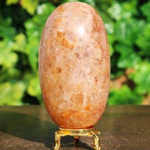 Precioso A 95MM Cuarzo Dorado Natural Sanador Dorado Cuarzo Curativo Poder Metafísico Aura Espíritu Piedra Lingam imagen 5