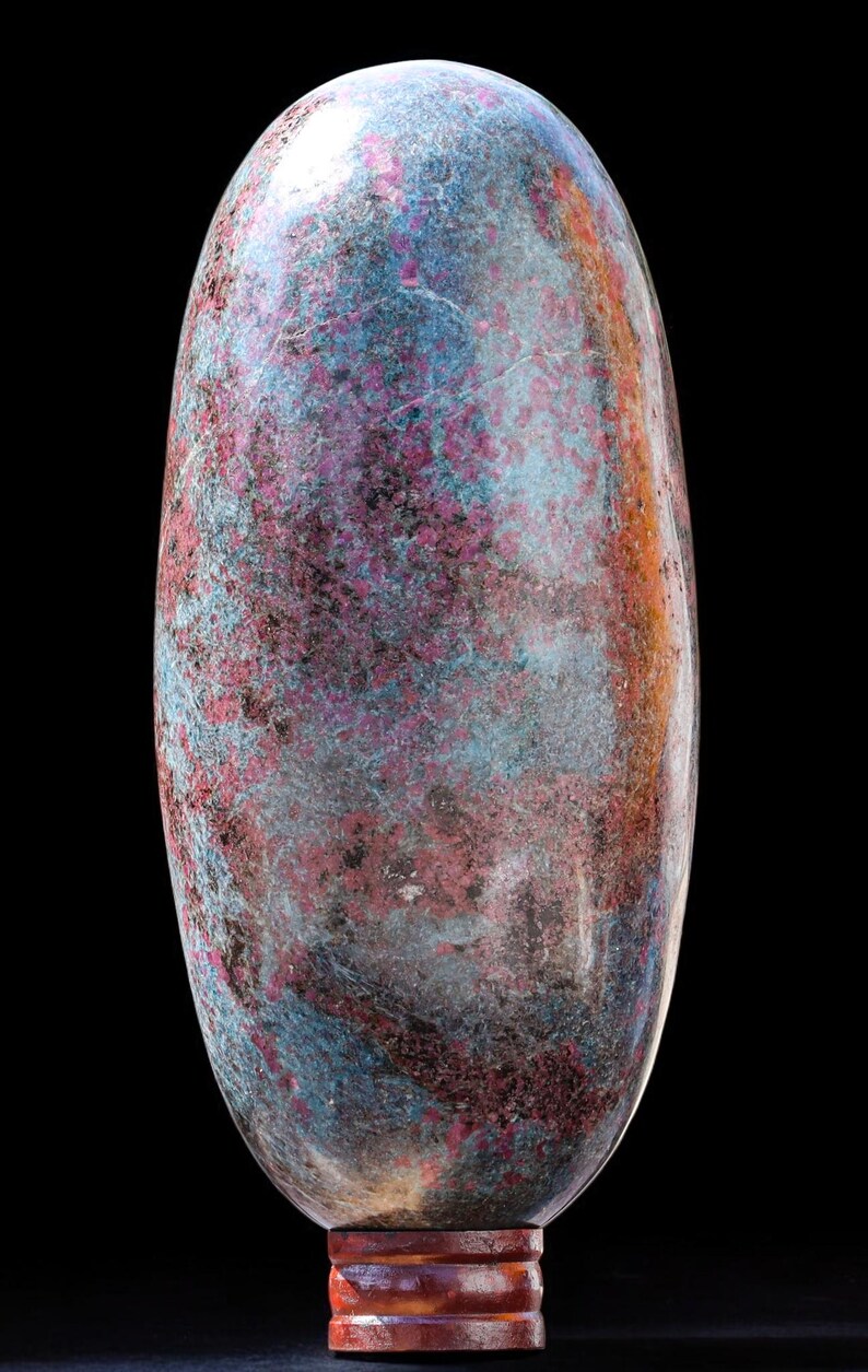 Lingam de cristal de apatita rubí grande: Piedra curativa de Reiki (355 mm) imagen 3