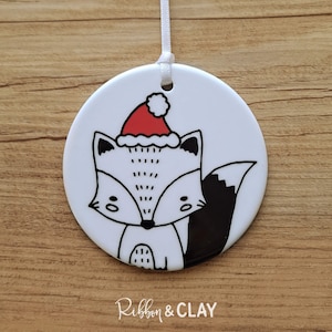 Fox Personalised Christmas Ornament, Baby's First Christmas, Christmas ornament, baby gift, christmas gift, double sided, cute Christmas