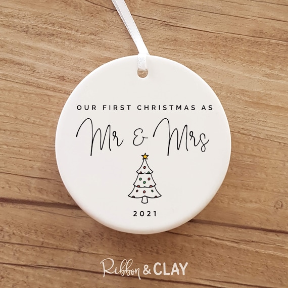 First Christmas as Mr Mrs Ornament First Year Married Personalised Ornament Christmas Tree Christmas Ornament Christmas Gifts Etsy UK