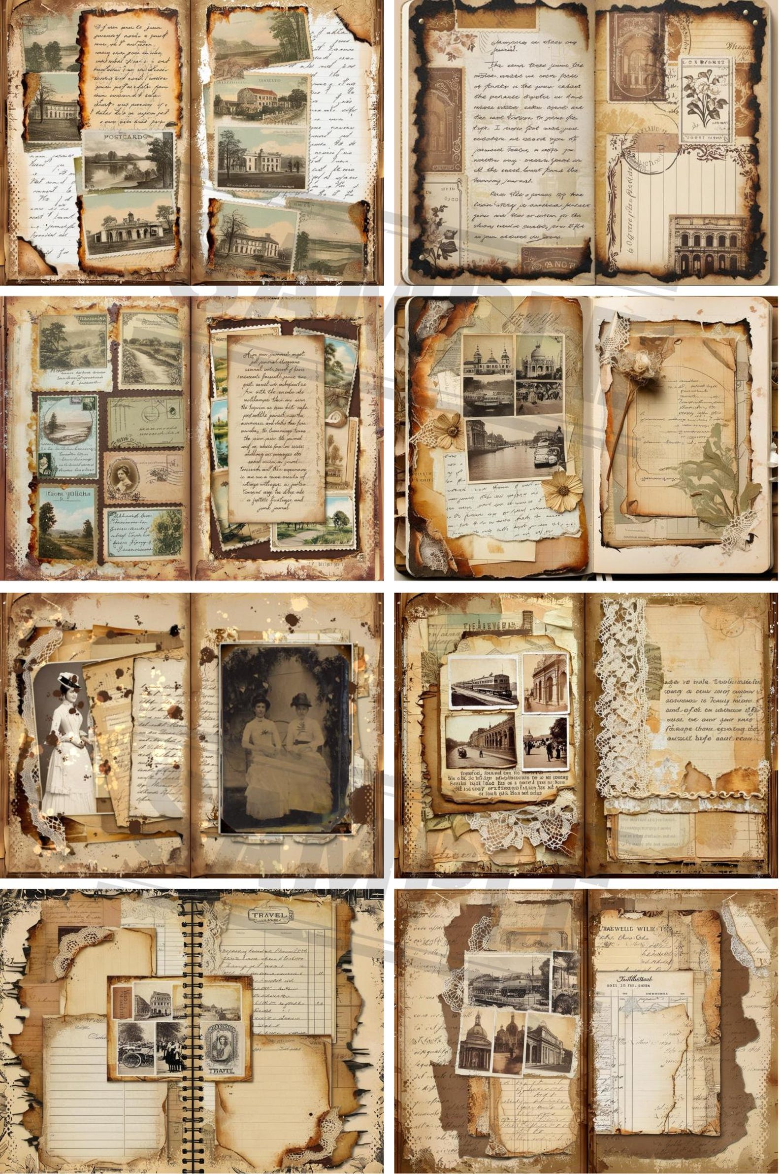 Vintage Grunge Junk Journal Kit - Etsy