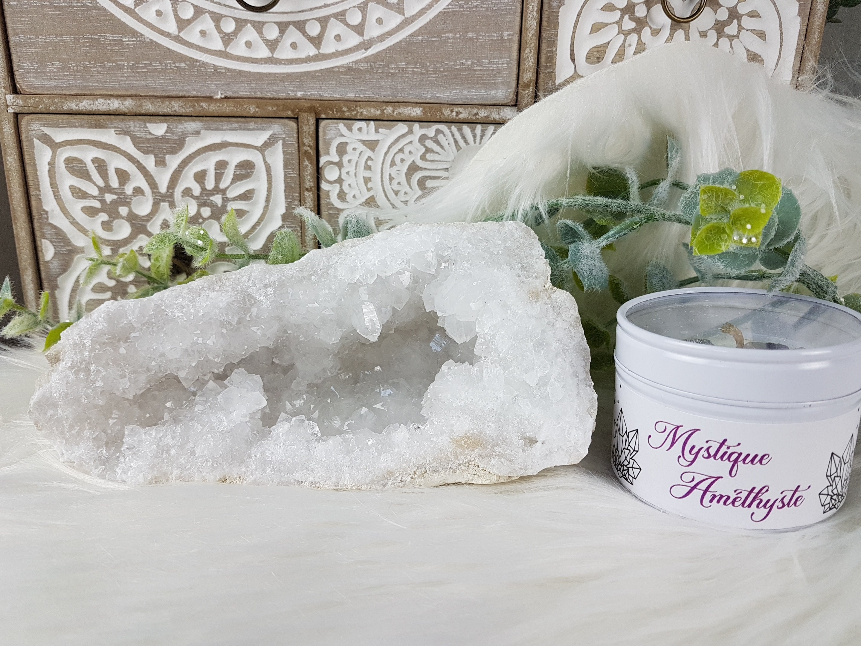 Cristal de Roche, Géode #3 + Bougie Cristalline