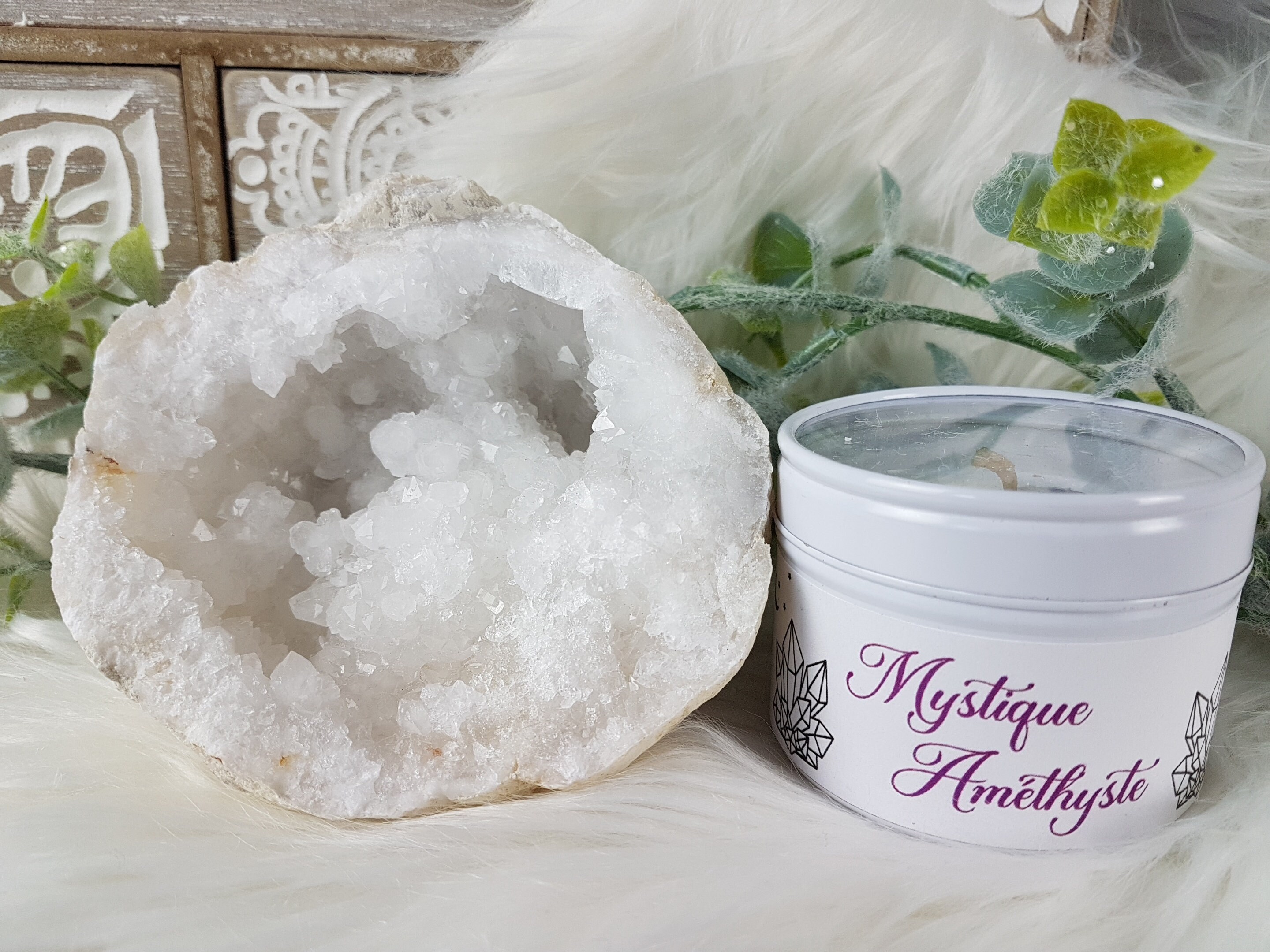 Cristal de Roche, Géode #6 + Bougie Cristalline