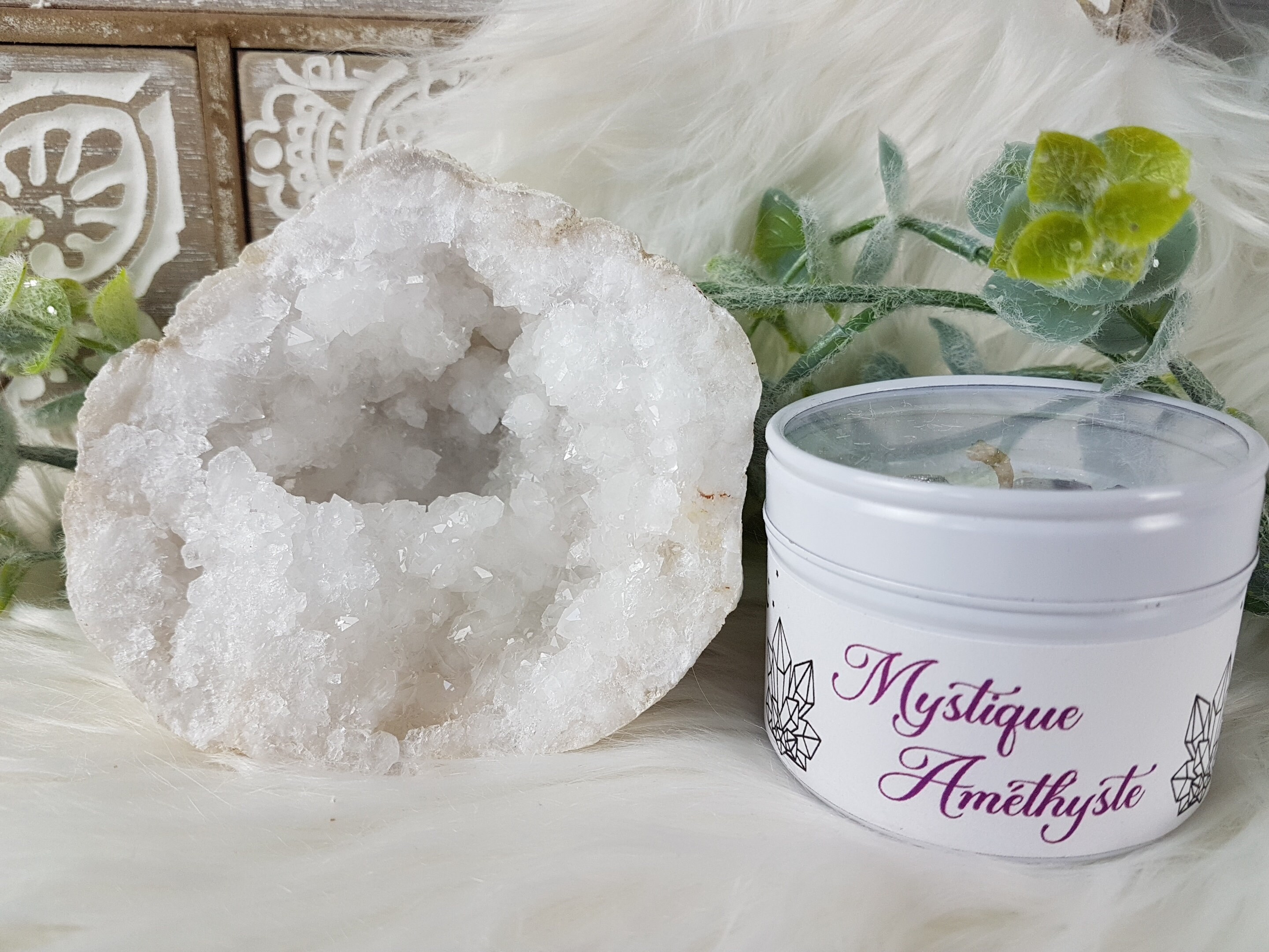 Cristal de Roche, Géode #5 + Bougie Cristalline