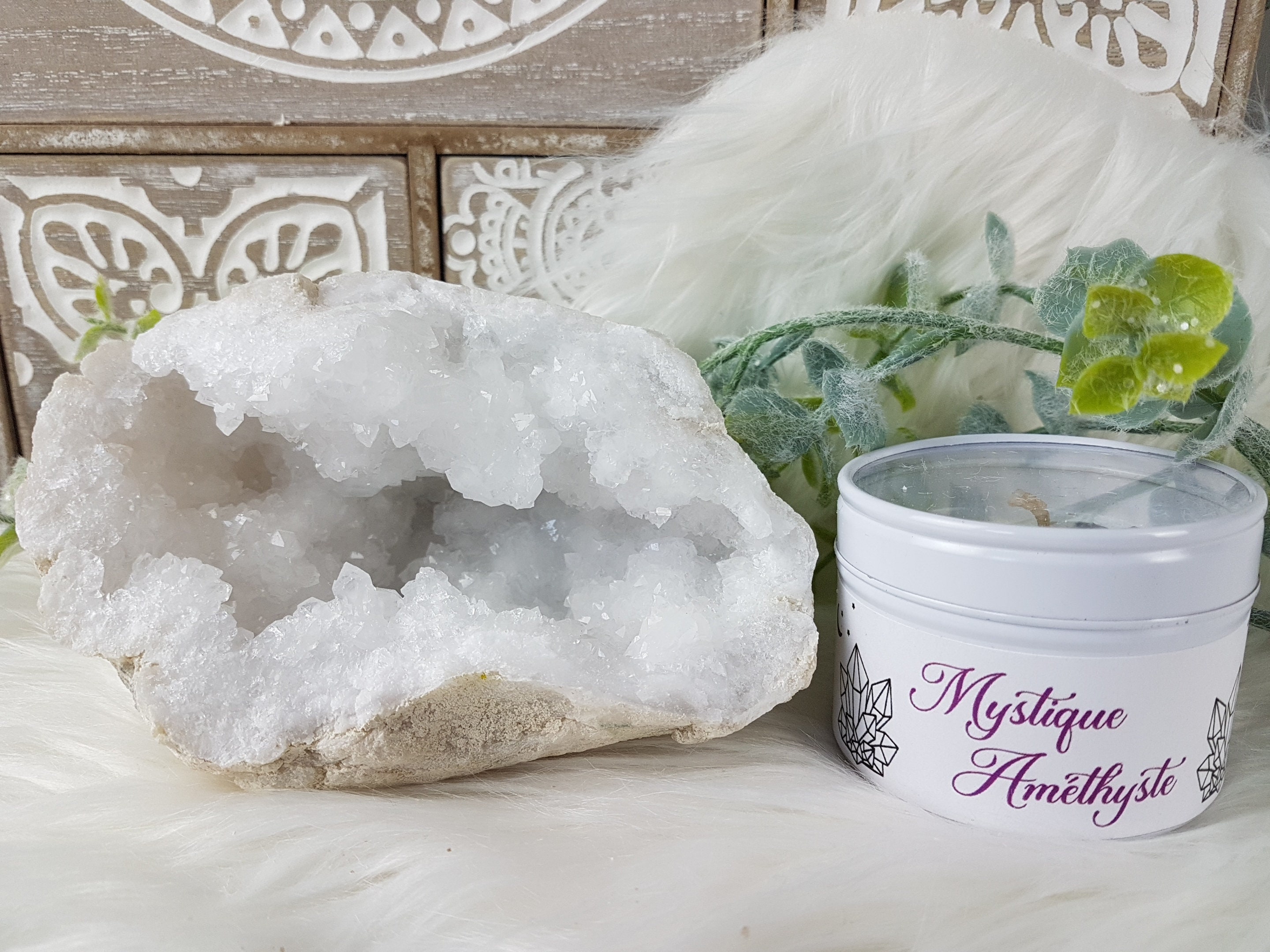 Cristal de Roche, Géode #7 + Bougie Cristalline