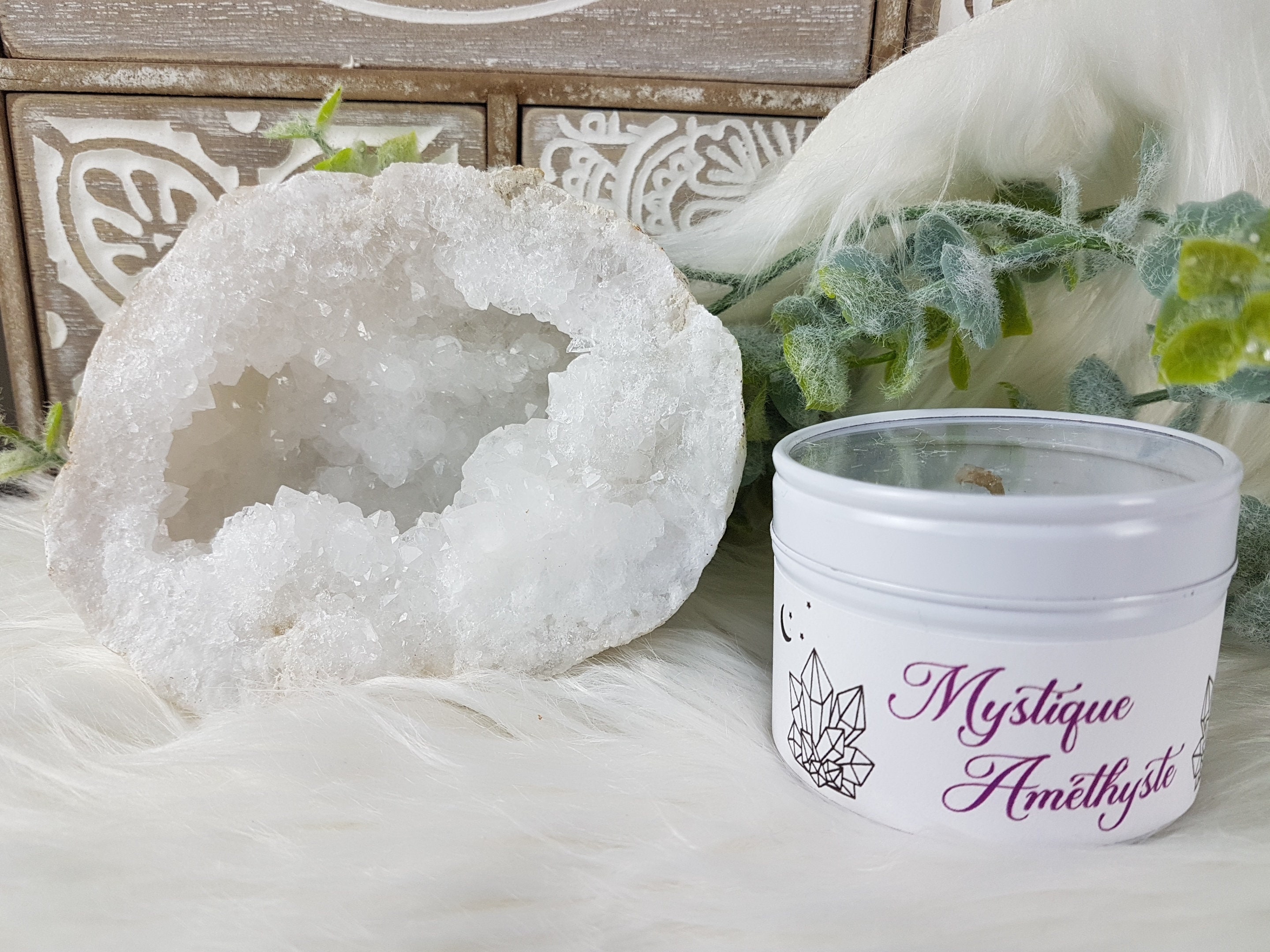 Cristal de Roche, Géode #2 + Bougie Cristalline