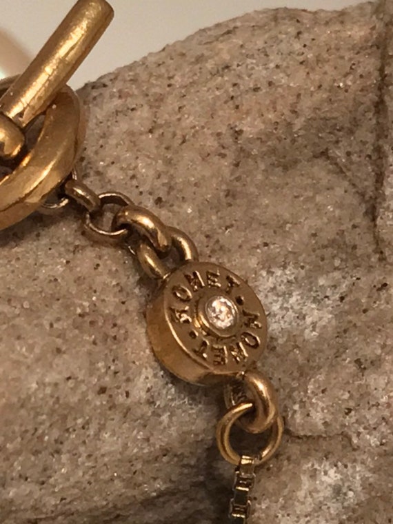 Vintage Monet Faux Pearl Gold Tone Chain Necklace - image 2