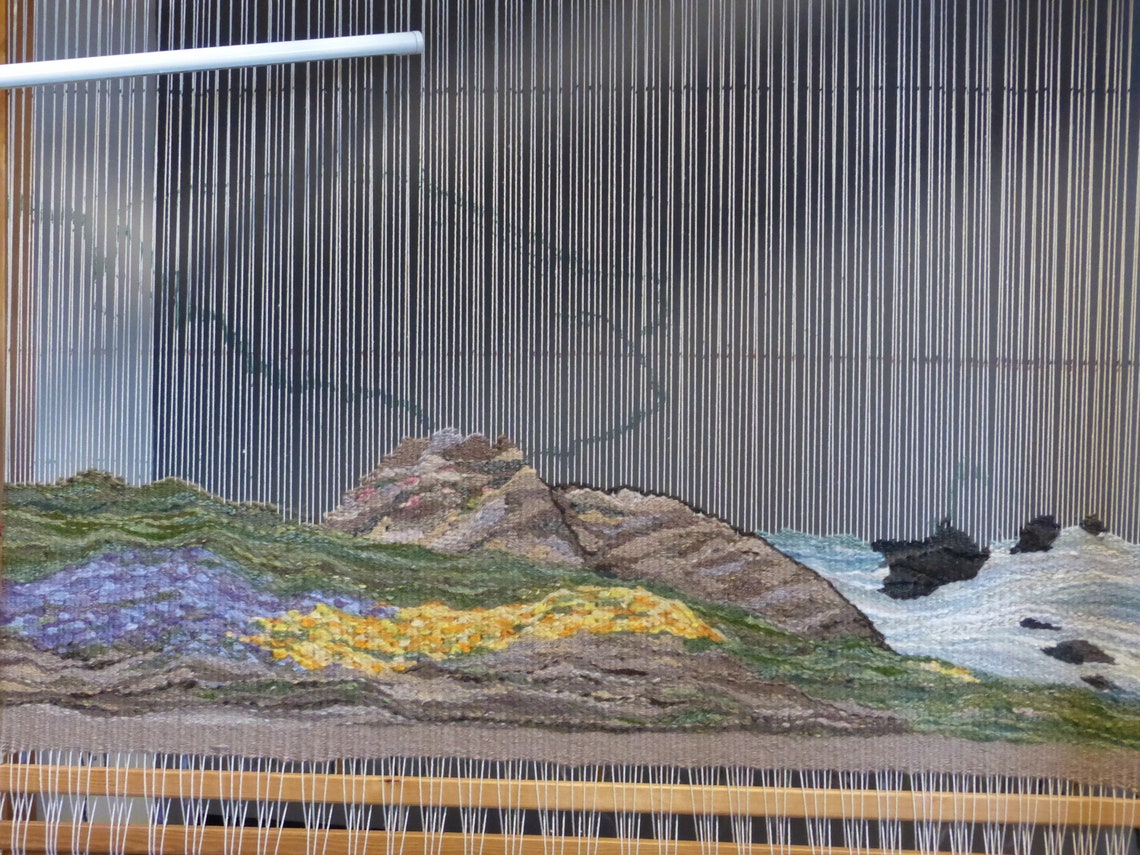 Hand Woven Tapestry Fine Art Weaving Welsh Scene Tapestry Woven