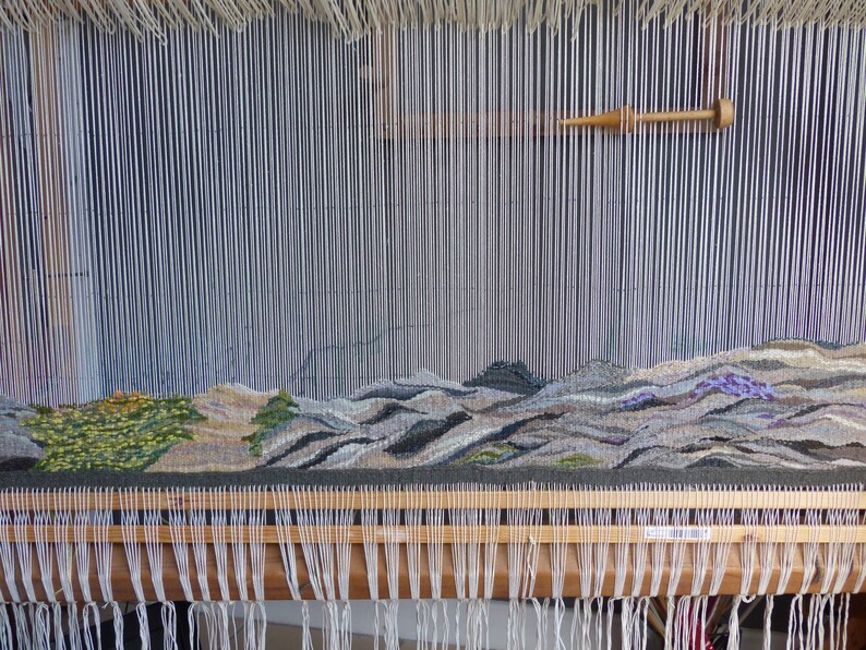 Hand Woven Tapestry Fine Art Weaving Welsh Scene Tapestry Woven