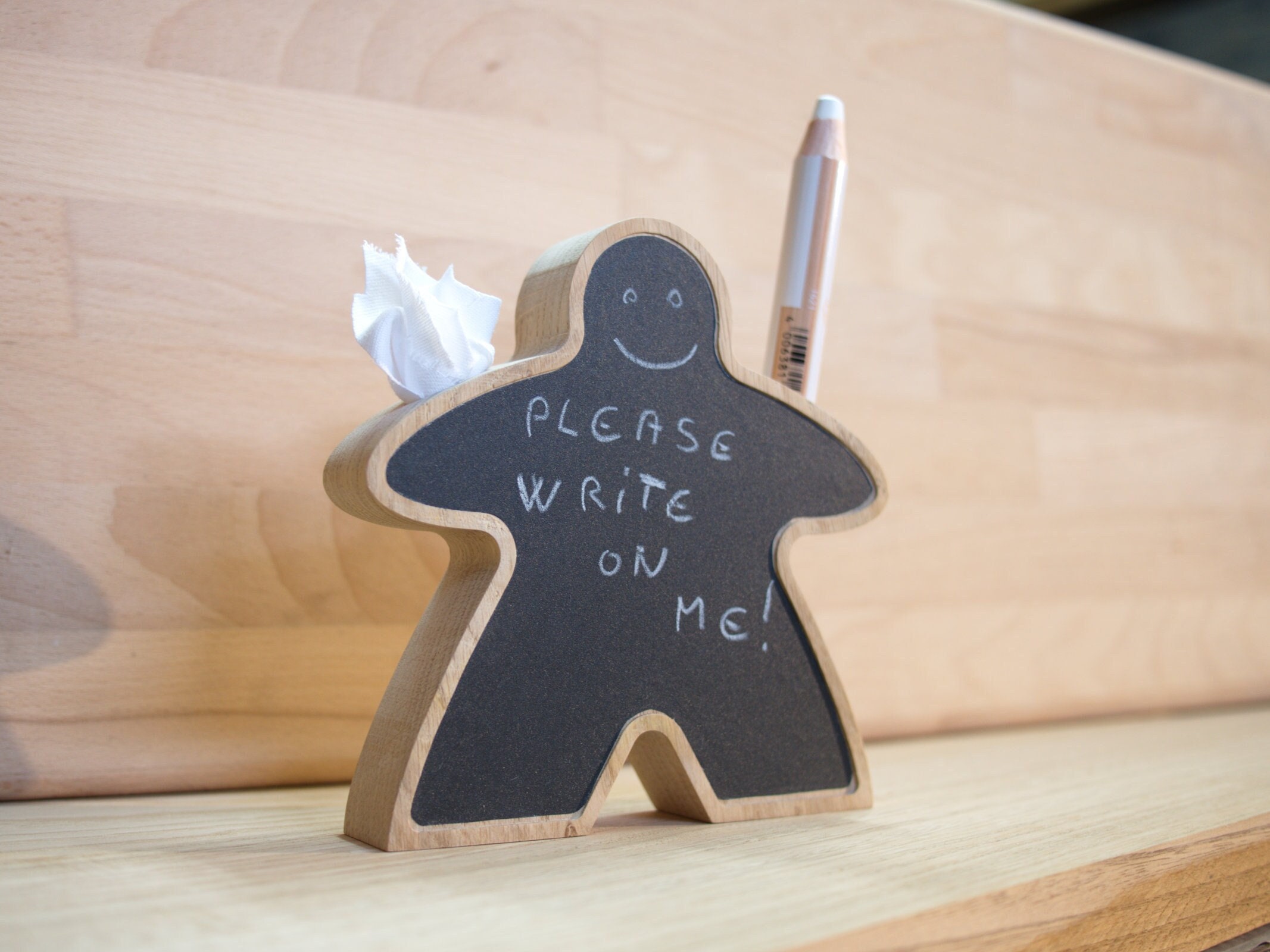 Très Grand Meeple - Message Réinscriptible Panneau Pancarte 15 X 2.8 cm