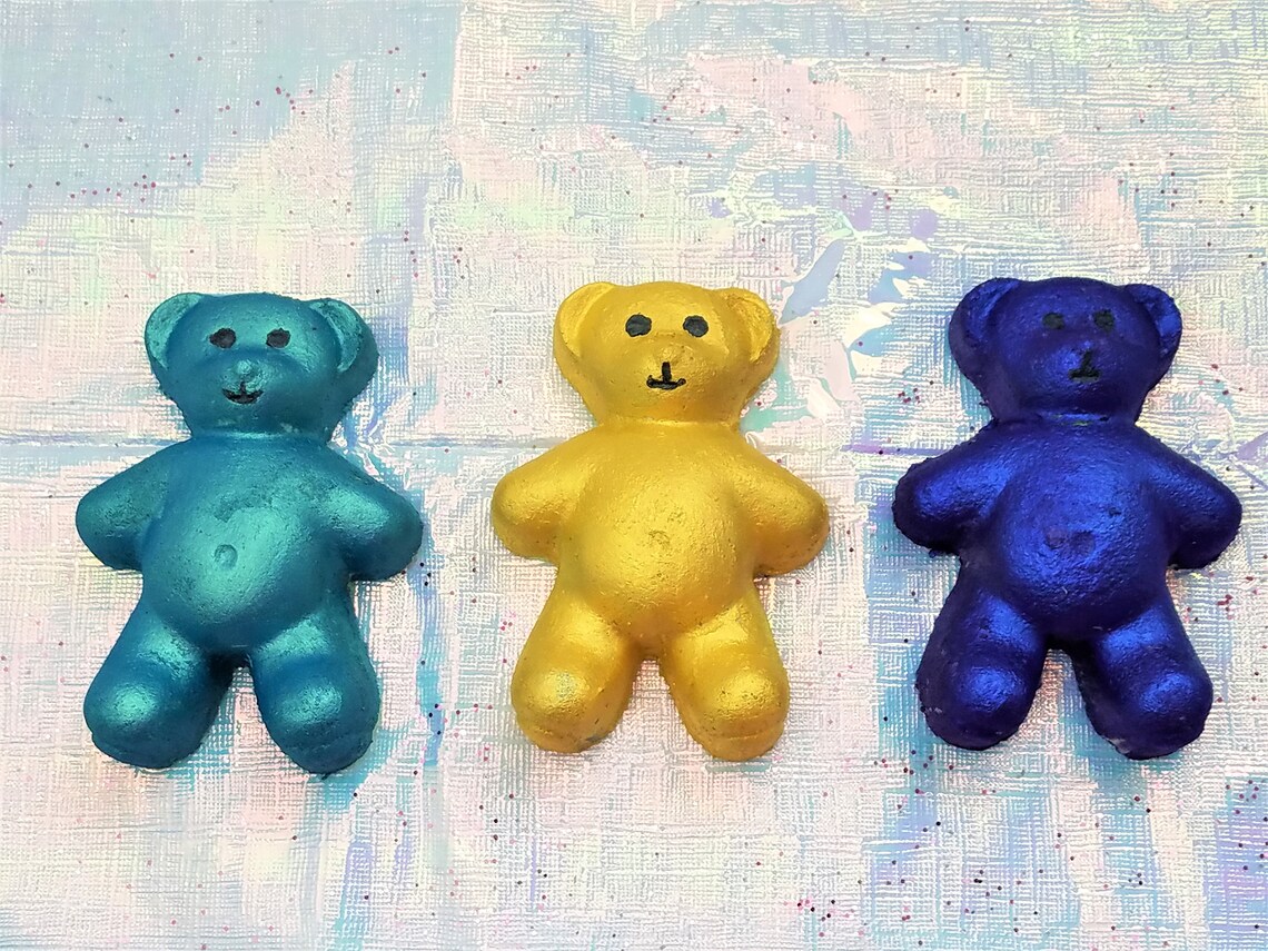 Teddy bear bath bomb Trio Setcute Etsy