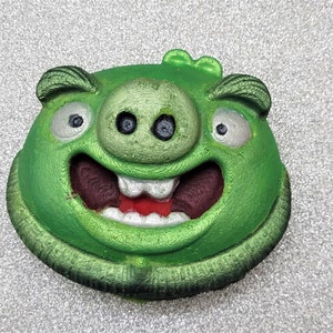 Big green pig bath bomb-angry birds-pigs-cartoon-gift ideas-stocking stuffers-cute-fun-large-bubblegurlcreations