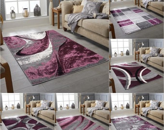 Purple / Violet  Living Room Rug Super soft Mat 3D Modern Design