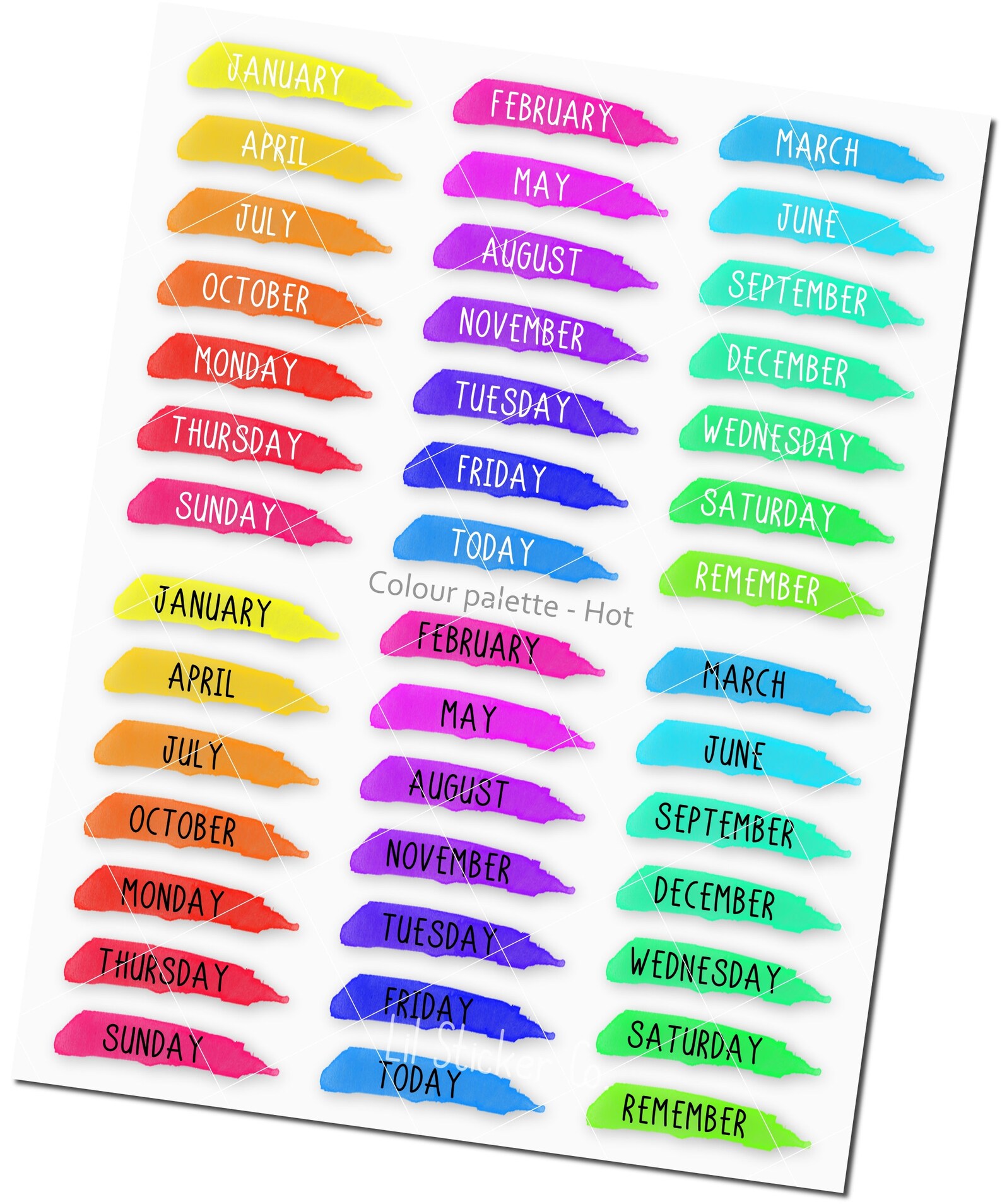 Date Stickers Month Stickers Pre-cropped GoodNotes Stickers | Etsy