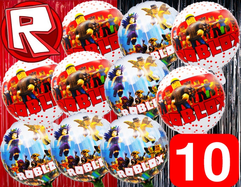 10ct Roblox Birthday Party Celebration Balloons Supplies Etsy - party supplies 12 new roblox birthday party decor latex