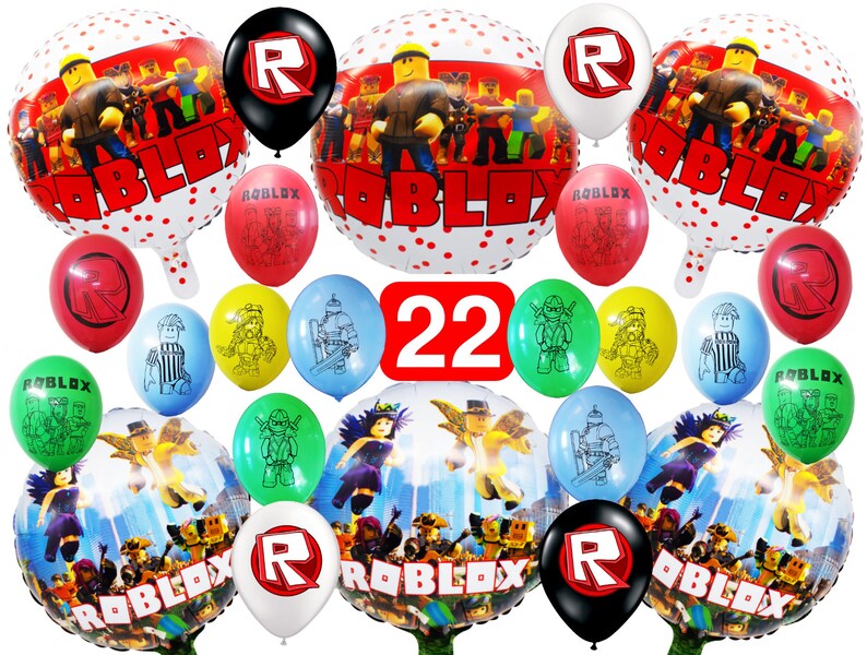 22ct Roblox Birthday Party Celebration Balloons Supplies Decorations Latex Foil - details about 22 pc roblox balloon set 6 foil 16 latex birthday party decorations supplies