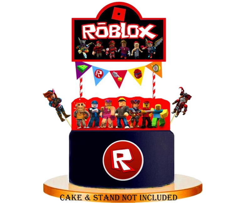 Roblox Cupcake Topper Plate Cup Banner Balloon Table Cover