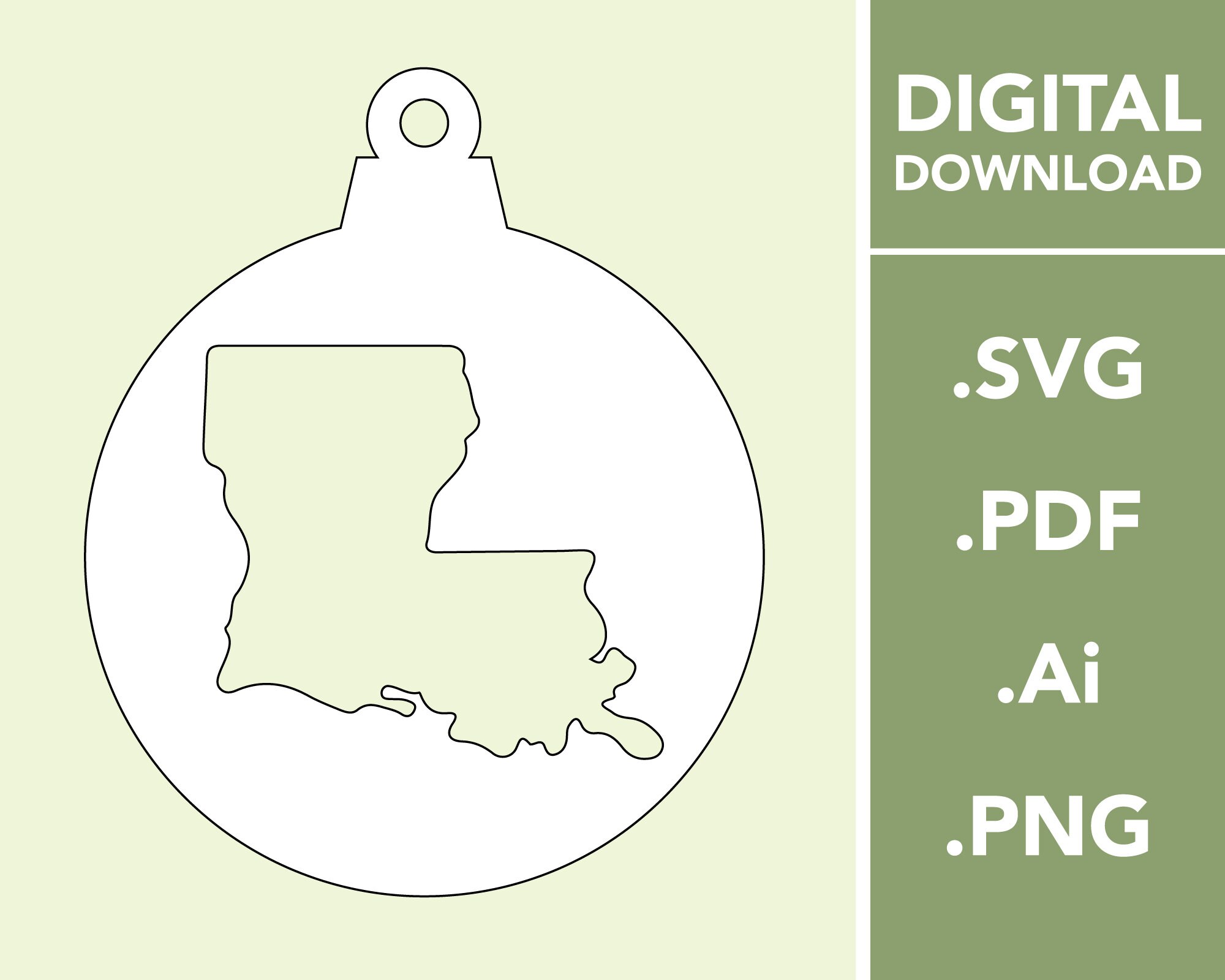 Louisiana CutOut Digital Download Etsy