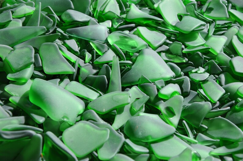 Green Color Bulk Sea Glass, Beach Glass, Nautical Beach Decor, Beach