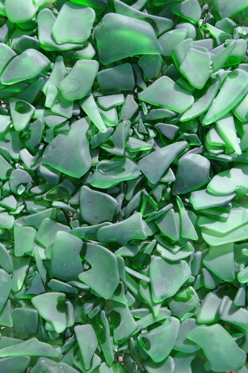 Green Color Bulk Sea Glass, Beach Glass, Nautical Beach Decor, Beach