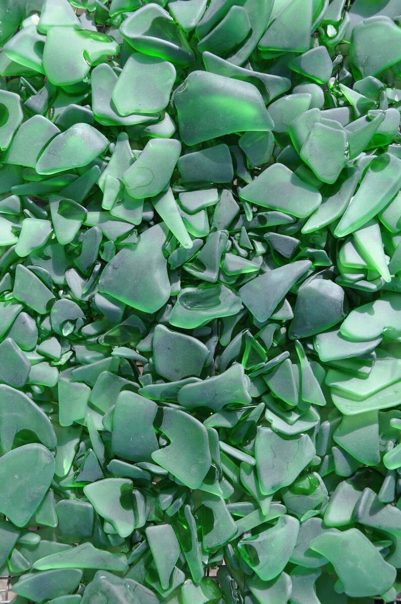 Green Color Bulk Sea Glass, Beach Glass, Nautical Beach Decor, Beach